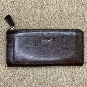 Coach Darcy Patent Leather Accordion Zip Wallet